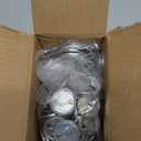 BEAMNOVA 100 Sets 32mm / 1.26 in (Approx. 1-1/4 inch) Metal Button Supplies Blanks, for Round Pin Maker Machine, Matte Metallic Back, Hand Press Badge Making Parts