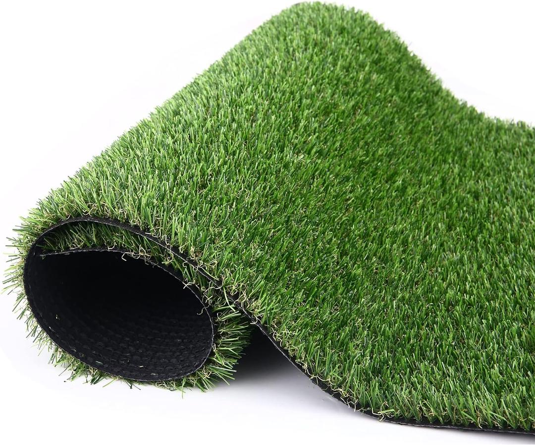Artificial Grass Turf, 10ft x 12ft (120 ft) 20mm Pile Height Indoor Outdoor Synthetic Realistic Faux Fake Astroturf Rug Carpet Mat for Balcony Decor Playground Patio Dogs