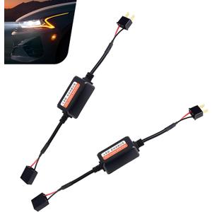 2 PCS CANbus Decoder, H7 LED Bulb Anti-Flicker Harness Adapter for Radio Audio Filter, Universal Error Free Decoder Suitable for Most Cars (Black)