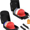 Set of 2 Hard Hat travel Cases for Baseball Caps - Hat Storage Organizer Holder with Handle, Shoulder Strap and Trolley Sleeve, Protect up to 10 Hats for Outdoor and Home Storage, Black