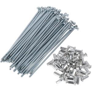 48 Set 10G J Bend Bicycle Spokes 10G Bike Wheel Spokes Carbon Steel Galvanized Silver Tone (120mm)