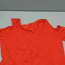 Amoretu Women's Short Sleeve Shirts Cold Shoulder Tops V Neck Blouse Tunic Shirts (Red, M)