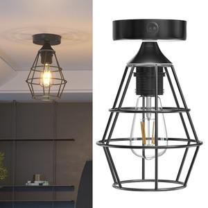 Lustaled RV Light Fixtures,RV Lights Interior 12V Fixture with ON/Off Switch,E26 Base Vintage Black Semi-Flush Mount Ceiling Light Fixture with Metal Shade for Motorhome Camper Trailer- No Bulb