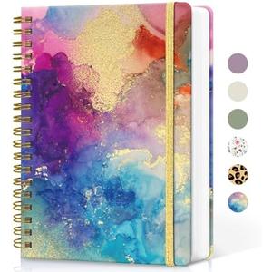 Lined Spiral Notebook Journal for Work, 300 Pages Thick B5 (7.1"x10") College Ruled Journal for Women & Writing, Hardcover Notebook for Note Taking, Perfect for Office Home School, Color Splash, a-Lined