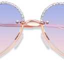ANDWOOD Trendy Heart Shaped Sunglasses Womens Rhinestone Love Eye Sun glasses Metal Lovely Fashion Diamond Sunnies