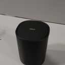 Cesun Mini Desktop Can with Swing Lid, 0.4 Gallon Small Desk Can, Countertop Wastebasket, Modern Tiny Tabletop Bin for Home Office, Makeup Area, or Car Interior (Black)