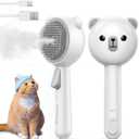 Cat Steam Brush, Brushes for Indoor Cats with Release Button, Dual Speed Spray USB Rechargeable Grooming Supplies, Cat Brush for Shedding Suitable for All Long-haired and Short-haired Pets