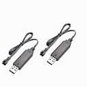 RC Toy Charger Cable for 3.7V Li-Po - SM-2P Plug for Mini RC Cars, Boats, Trucks - 2 Pack
