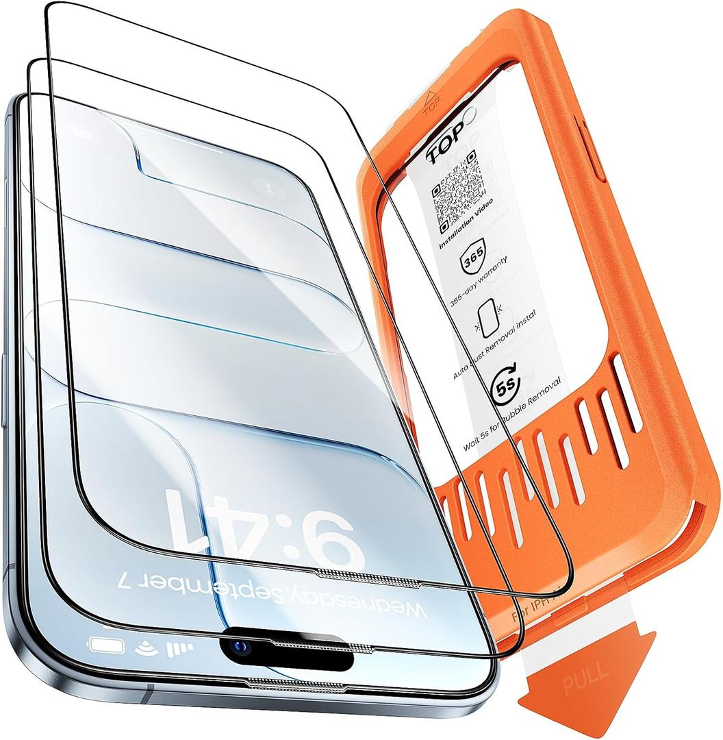 2-Pack for iPhone Air Screen Protector,Military Grade Shatterproof,Bubble-Dust Free Box,9H+ HD Tempered Glass,Scratch & Smudge Resistant for iPhone Air 6.5 inch