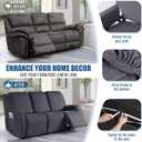 TAOCOCO Recliner Sofa Slipcover, 3 Pieces Polyester Fabric Stretch Sofa Covers for 3 Seat Reclining Couch, Soft Washable Furniture Protector with Pockets (3 Seat, Dark Gray)
