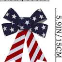 20Pcs Patriotic PVC Velvet Bows 5.9x5.9 inch, Red White Blue Plastic Velvet Bows with 3D Shape for 4th of July Decor, Party Favors, Gift Wrapping, Memorial Day, Independence Day