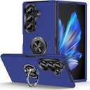 for Samsung Galaxy Z Fold 7 Case, Z Fold 7 Case Built-in Metal Ring Holder Kickstand, Ulra Slim Fit Shockproof Protective Phone Cases for Samsung Galaxy Fold7, Blue