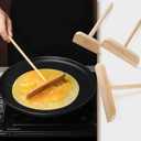 Fir Wood Pancake Spreader and Spatula Kit, 3 Size Batter Spreader and One 11.8" Spatula For Different Crepe Pans, Crepe Making Tools Suitable For Home Kitchen & Commercial Pancake Stall