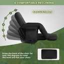 Stadium Seats for Bleachers-3 Heat Settings Backrest&Seat Cushion with Support, Portable Folding Stadium Chair with 6 Reclining, Storage Cup Holder for Football Games/Camping/Concerts (Heated, Black), 21 in x 4.14 in x 33.5 in