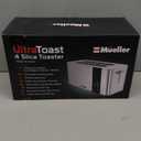 Mueller UltraToast Full Stainless Steel Toaster 4 Slice, Long Extra-Wide Slots for Bagels and Waffles, 6 Browning Levels, LED Display, Cancel/Defrost/Reheat Functions & Removable Tray, Kitchen Gadgets
