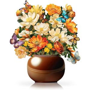 8 x Paper Pop-Up Flower Card, Chrysanthemum, Forever Flowers Bouquet 3D Popup Greeting Cards, Blank Note Envelope, Birthday Gift Cards, Mother's Day, Holiday Decorations