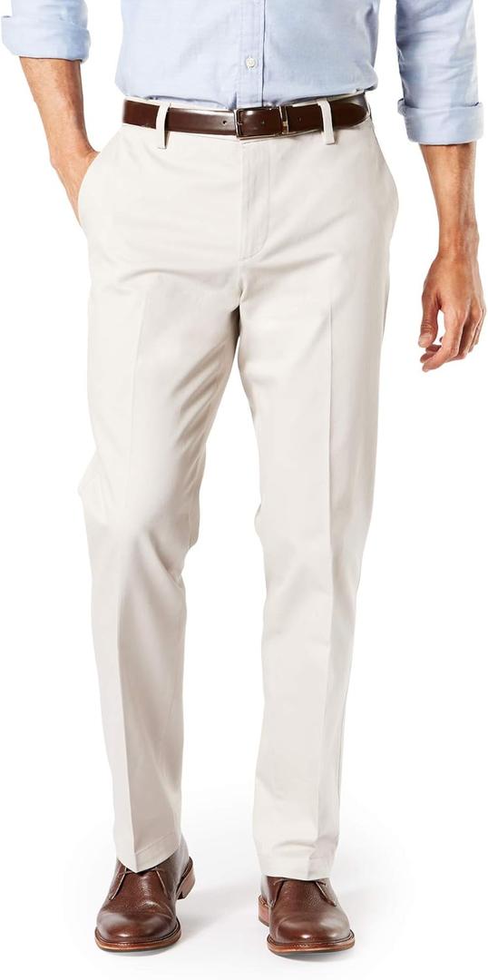 Dockers Men's Straight Fit Signature Lux Cotton Stretch Khaki Pant-Creased (36W x 29L, Cloud) Dockers Men's Straight Fit Signature Lux Cotton Stretch Khaki Pant-Creased (36W x 29L, Cloud)