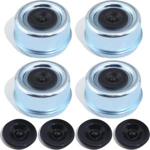 4PCS 2.72" Trailer Hub Cap,Trailer Axle Bearing Dust Cap Cup Grease Cover with 8 Rubber Plugs,Bolt Metal Trailer Axle Wheel Bearing and Hub Dust Caps for Most 7000 to 8000 Pound Axles Dexter