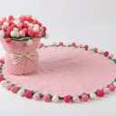 Crochet Rose Flower Bouquet Blanket - Finished Rose Knitted Throw (Not a Kit), Soft Flower-Shaped Blanket for Gift for Girlfriend, Mom, Wife,Mother's Day and Wedding Anniversary(Pink)