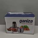 GANIZA Food Processors, Electric Food Chopper with Meat Grinder & Vegetable Chopper - 2 Bowls (8 Cup+8 Cup) with Powerful 450W Copper Motor - Includes 2 Sets of Bi-Level Blades for Fruits/Meat/Nuts (Black)