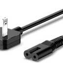 AC Adapter Power Cord 5ft, Super Slim Flat Plug Non Block Design, Figure 8 Power Cable Replacement for Chargers, TV, Xbox, PlayStation Series, Power Supply for Small Electronic Gadgets