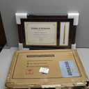 GraduationMall 11x17 Mahogany Diploma Frame with Tassel Holder for 8.5x11 Certificate Document,Real Glass, Black over Gold Mat