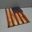 LACGO Challenge Coin Display Wall Mount, Military Coin Display Holder with American Flag, Wooden Coins Collection Stand for Police, Veteran, Patriotic Decor