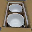 LE TAUCI Soup Bowls with Handles - 28 oz Lead-Free Ceramic French Onion Crocks, Oven and Microwave Safe, Heat-Resistant Design, Stackable, Dishwasher Safe, Set of 4, White