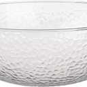 Lillian Collection Stunning Clear Plastic Round Hammered Bowl - 12" (1 Pc.) - Unique Textured Design - Perfect for Parties & Displays