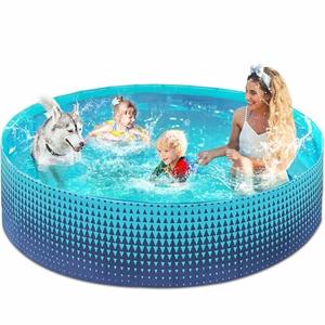 Jasonwell Foldable Dog Kiddie Pool - Hard Plastic Kids Paddling Pool Toddler Baby Swimming Pools for Backyard Collapsible Whelping Box Pet Doggie Cats Wading Pools Bathtub for Puppy Large Dogs 87In