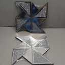 2 Piece Crushed Diamond Decorative Mirror, Silver Crushed Diamond Mirror Decor Wall for Living Room Bedroom Bathroom Office (12X12in, Set of 2, Ready to Hang)