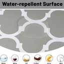 Eiszhjk Round Fitted Tablecloth with Elastic - Vinyl Table Cloth for 36"- 48" Tables, Wipe Clean Flannel Backed, Non-Slip Picnic Table Cover for Dining, Camping, Indoor and Outdoor, Grey and White
