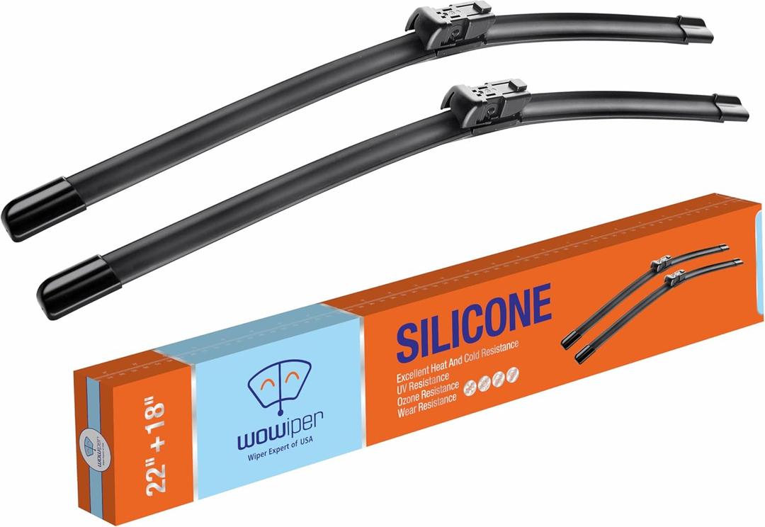 Silicone Wiper Blades 22" + 18" Automotive Replacement Windshield Wiper Blades for 2015-2022 Chevrolet Colorado 2015-2022 GMC Canyon OEM Quality Wipers for Front Windshield(Set of 2)
