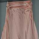 Realtix Satin Silk Backless Tube Tops Maxi Dress for Women Low Back Hollow Out Elegant Strapless Long Dresses Wedding Guest Pink