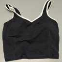Amazon Essentials Women's Active FormFlex Buttery Soft Light Support Crop Tank with Bra and Contrast Trim, M