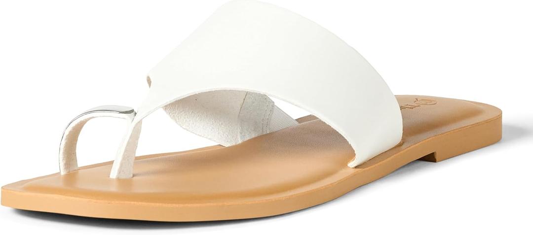 The Drop Women's Camilla Wide Thong Sandal (8, White)