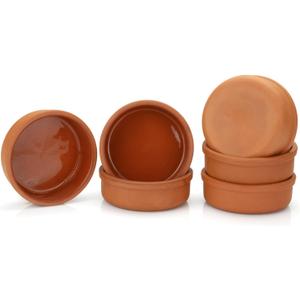 Areste Mexican Clay Cookware Set (Set of 6)- Terracotta Cooking Pots, Bowls, Plates, and Serving Dishes - Premium Spanish Earthenware for Baking, Yogurt, Kheer, Meat, Vegetables, Turkish Cuisine - Cazuelas Cocina Mexicana -Clay Pot for Cooking