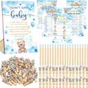 Patelai 321 Pieces Bear Baby Shower Game Supplies for Girl or Boy 5 Set Include 50 Activity Cards 20 Pencils 1 Don't Say Baby Sign 50 Clothespins for Price Is Right Prediction Bingo Game Party Decor