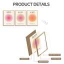 KISSFOX 3 Piece OAK Wood Framed Wall Art Beige Pink Orange Wall Decor Aura Canvas Art Mind Body Soul Pictures Trendy Aesthetic Preppy Paintings For Apartment Dorm Women Girls Bedroom, 12x16 In Canvas