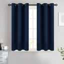 COSVIYA Grommet Blackout Room Darkening Navy Blue Curtains 45 inch Length 2 Panels,Thick Polyester Light Blocking Insulated Thermal Window Curtain Drapes for Bedroom/Living Room, 38"W x 45"L (Pack of 2), Navy Blue