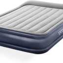 Intex 64135ED Dura-Beam Plus Deluxe Pillow: Fiber-Tech  Queen Size  Built-in Electric Pump  16.5in Bed Height  600lb Weight Capacity
