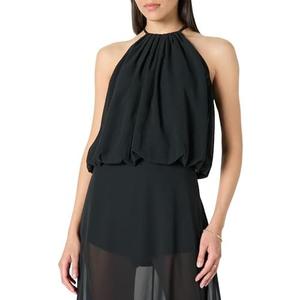 The Drop Womens Kory Shirred Neck Chiffon Halter Bubble Top, XL