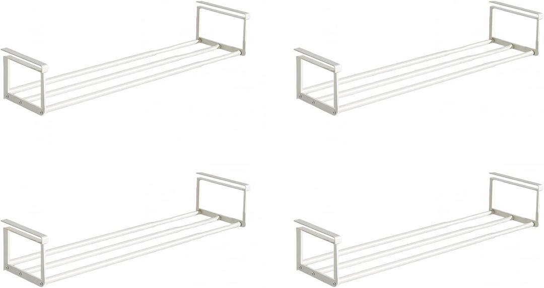 Expandable Shoe Rack Organizer - Adjustable Shoe Rack & Under Cabinet Shelf - for Shoe or Clothing Storage and Organization, Under Shelf Storage (White,4 Pcs)