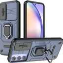 Compatible with Honor 90 Lite Bracket Shell,Compatible with Honor X50i 5G CRT-AN00,with Slide Camera Lens Cover Compatible with Honor 90 Lite 5G CRT-NX1 Case Blue