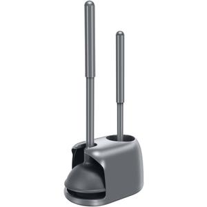 SetSail Toilet Brush and Plunger Set, Toilet Plungers for Bathroom Heavy Duty Toilet Bowl Brush and Holder Hidden Toilet Plunger and Brush Set for Deeply Cleaning - Gray (1 pack)