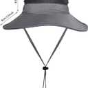 hoyuwak Sun Hat with Wide Brim - Breathable Mesh fischer's hat for Outdoor Activities, Adjustable Chin Strap, Foldable Fishing & Straw Hats for Women & Men, UV Protection, 22-25.6 inch White