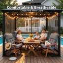 Outdoor Rocking Chair Cushions Set of 4, 100% Polyester Waterproof Patio Rocking Chair Cushion, High Back Weatherproof Chair Pad for Adirondack & Outdoor Furniture, Charcoal Grey, Black, 4 Counts