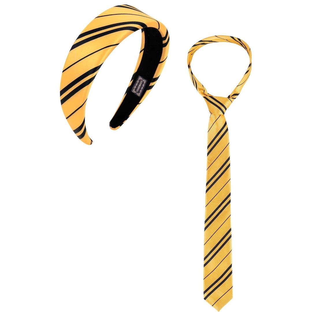 Halloween Costume Accessories Women Yellow Stripe Headband Tie Adult Cosplay Party Hair Accessory