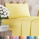 Twin Size 3 Piece Sheet Set - Comfy Breathable & Cooling Bed Sheets Set - Hotel Luxury Bedding for Women, Men, Kids, Teens, Boys & Girls - Deep Pockets, Ultra-Soft, Wrinkle Free - Oeko-Tex - Yellow