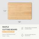 Vandroop Hard Maple Cutting Board for Kitchen 18X12 1.1 Thick, Reversible Wood Cutting Boards with Invisible Inner Handle, Eased Corners, Wooden Chopping Board